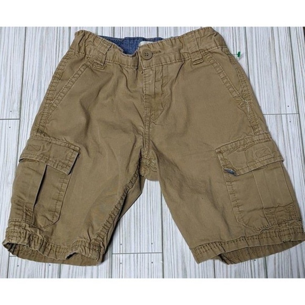 Levi Strauss & Co. Boys Tan Khaki Twill Cargo‎ Shorts Elastic Waist